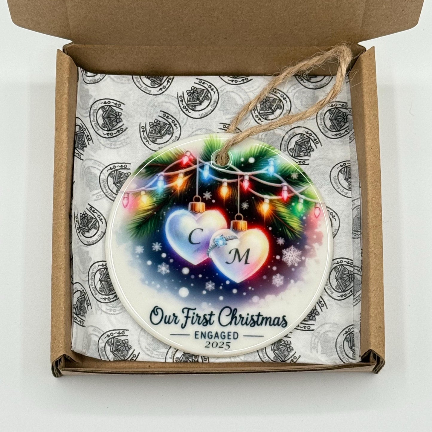 Our First Christmas Engaged 2026 Ceramic Ornament - Tree Decoration - Memorabilia Gifts