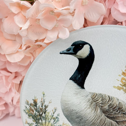 Goose Glass Round Tea Pot Holder/Chopping Board, Cutting Board