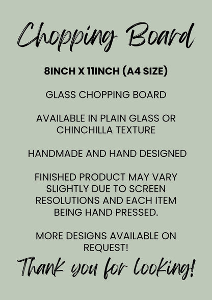 Highland Cow Humour 8inchx11inch Glass Chopping Board