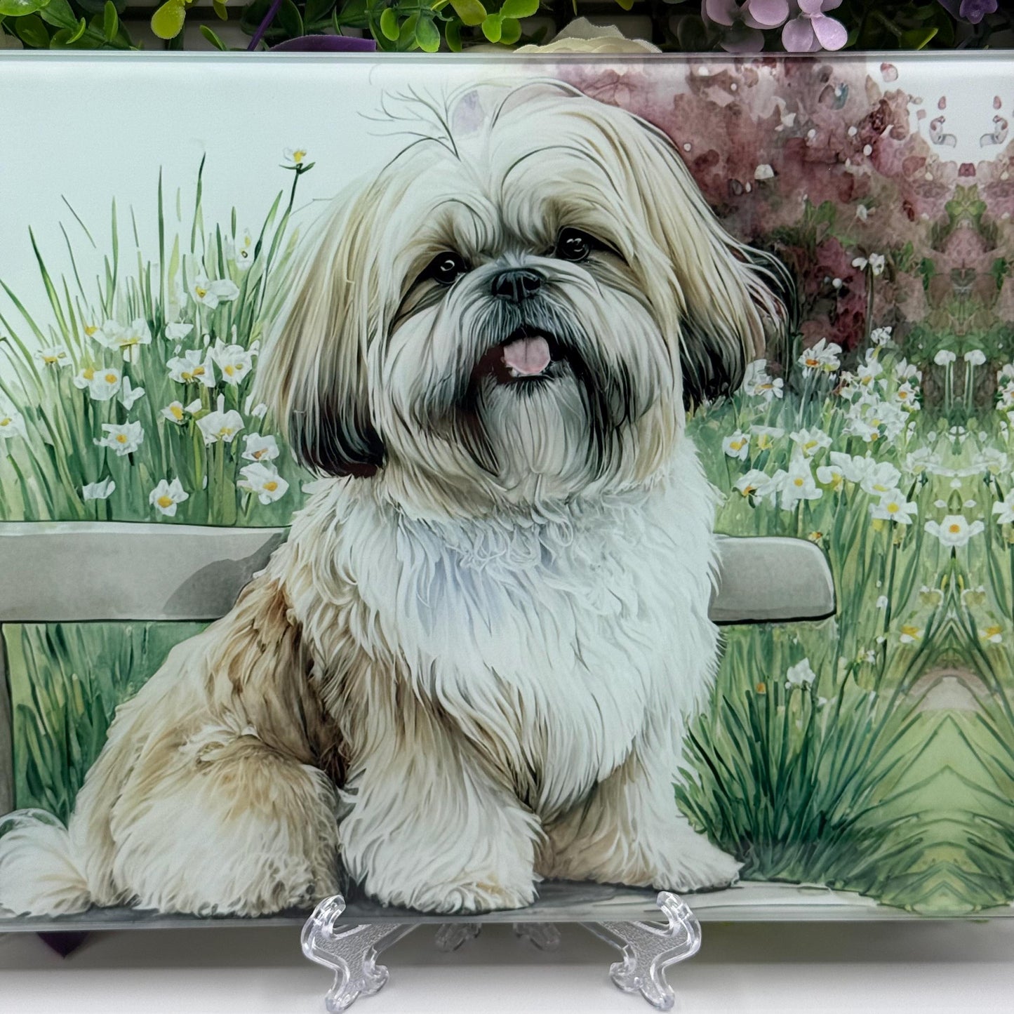 Shih Tzu 8inch x 11inch Glass Chopping Board