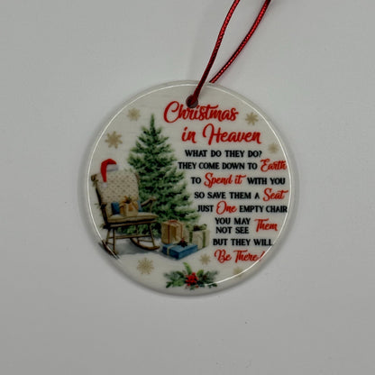 Christmas In Heaven Memorial Ceramic Ornament - Tree Decoration - Memorabilia Gifts