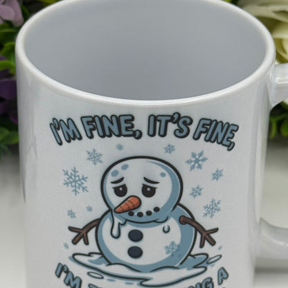 Snowman Melt Down 11oz Ceramic Mug