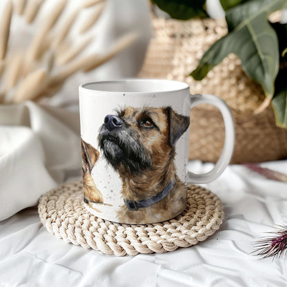 Border Terrier Dog Head Mug: Handmade Ceramic Coffee Cup, Pet Lover Gift