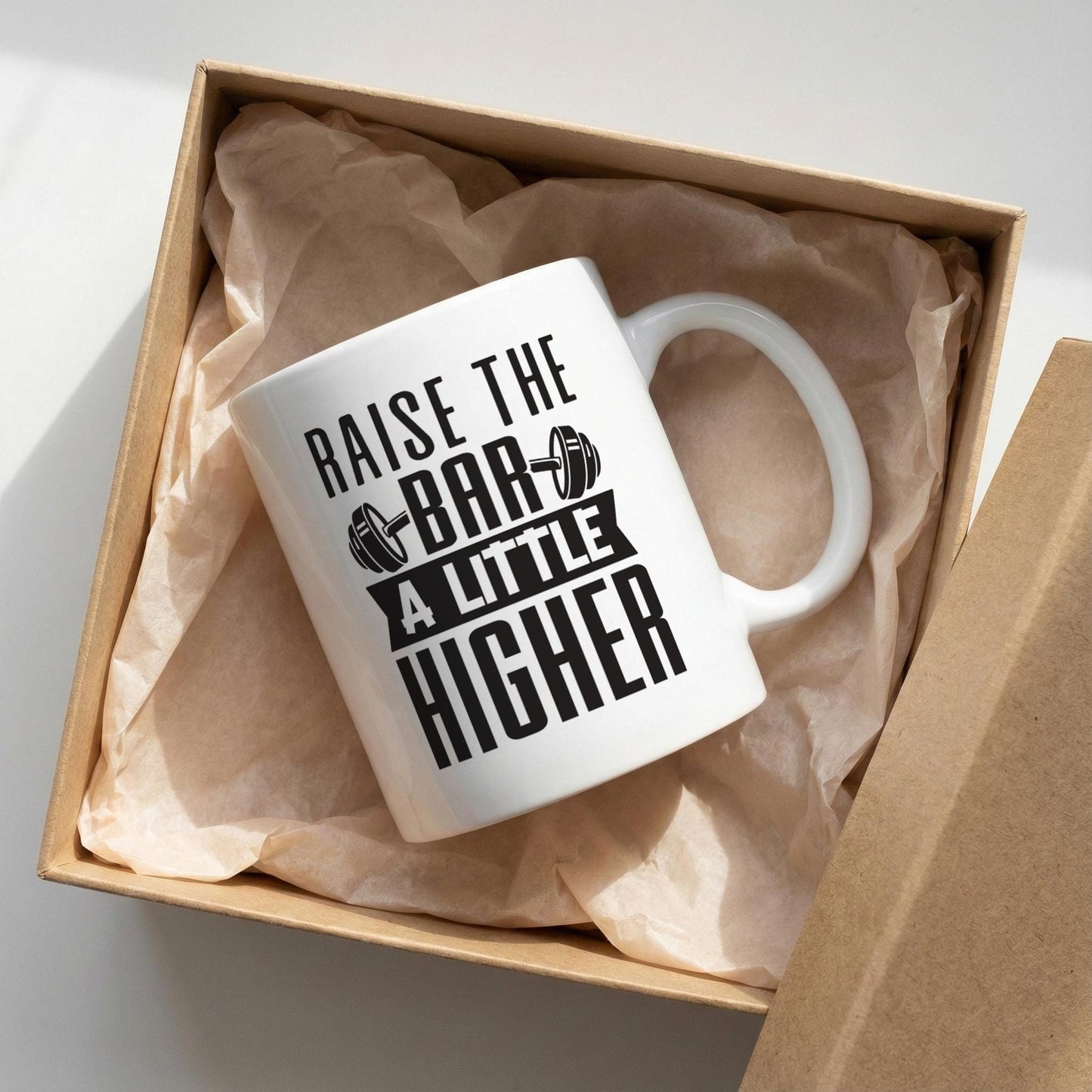 Gym Raise The Bar Higher Humour 11oz Ceramic Mug