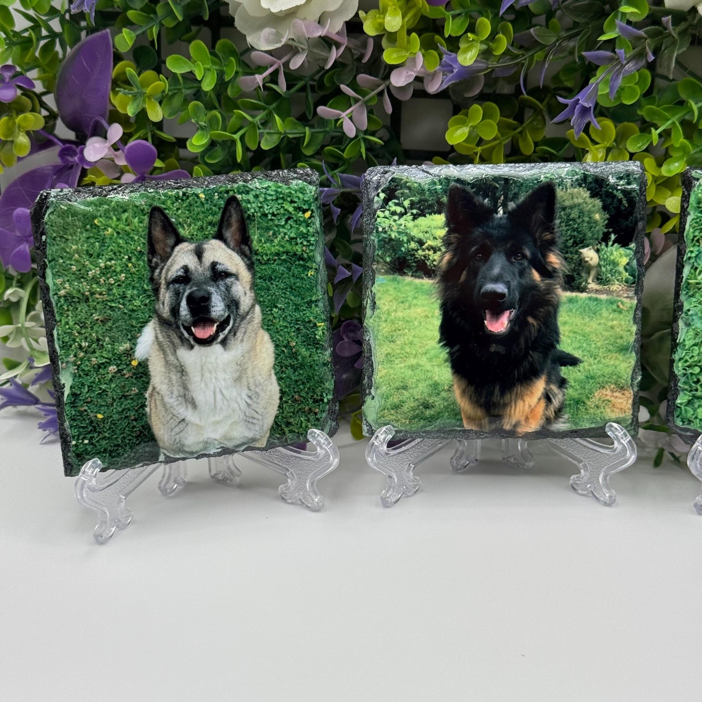 4x Custom Photo Slate Coasters 9cm x 9cm - Personalised Image