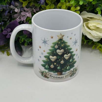 Personalised Family Christmas Tree 11oz Ceramic Mug