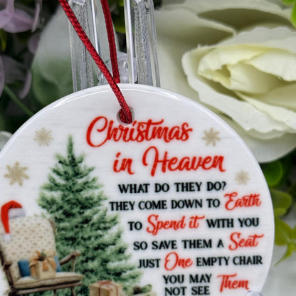Christmas In Heaven Memorial Ceramic Ornament - Tree Decoration - Memorabilia Gifts