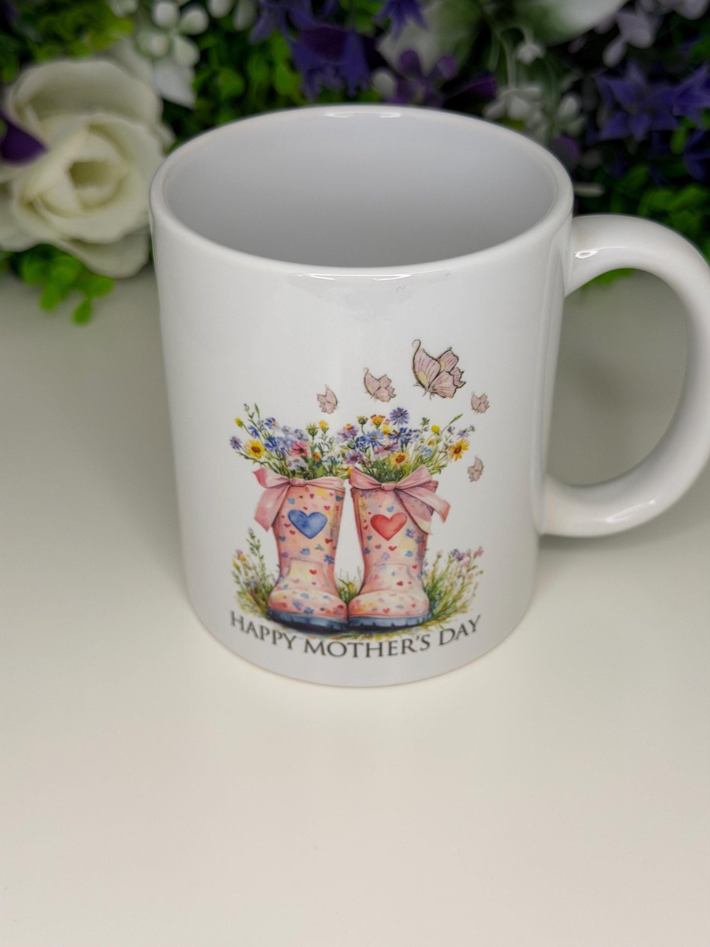 Mother's Day Floral Wellies 11oz Mug