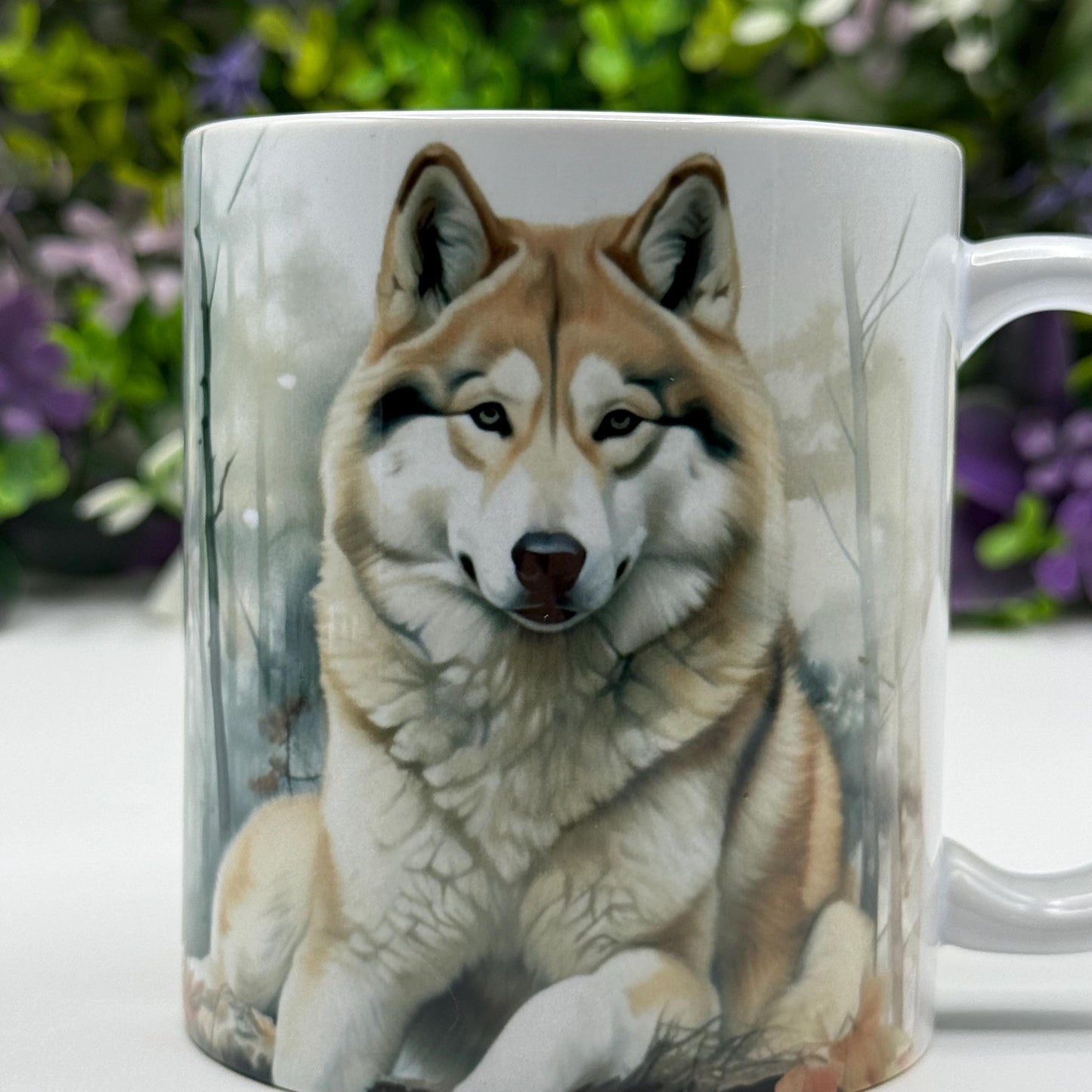 Husky Ceramic 11oz Dog Mug: Handmade Coffee Gift for Pet Lovers