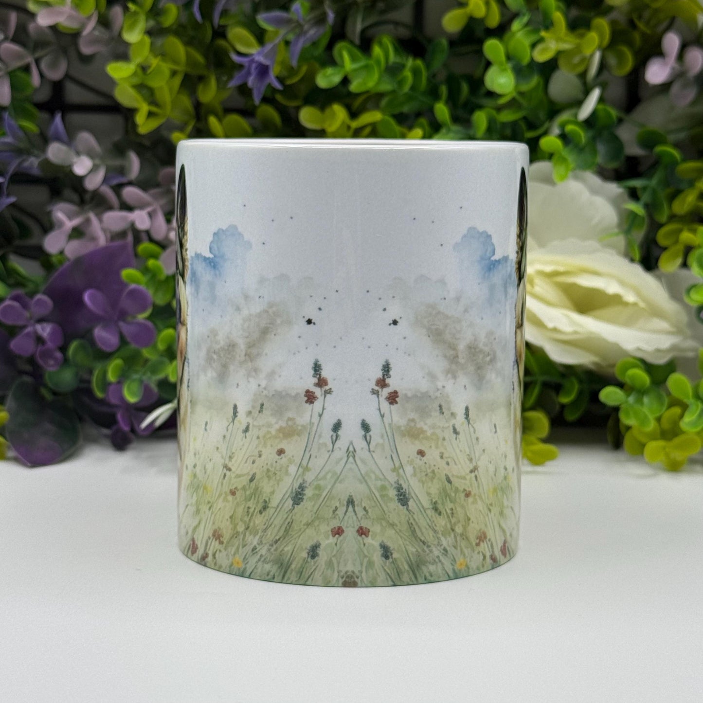 German Shepherd Wildflower Field 11oz Ceramic Dog Mug