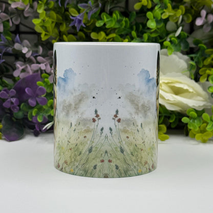 German Shepherd Wildflower Field 11oz Ceramic Dog Mug