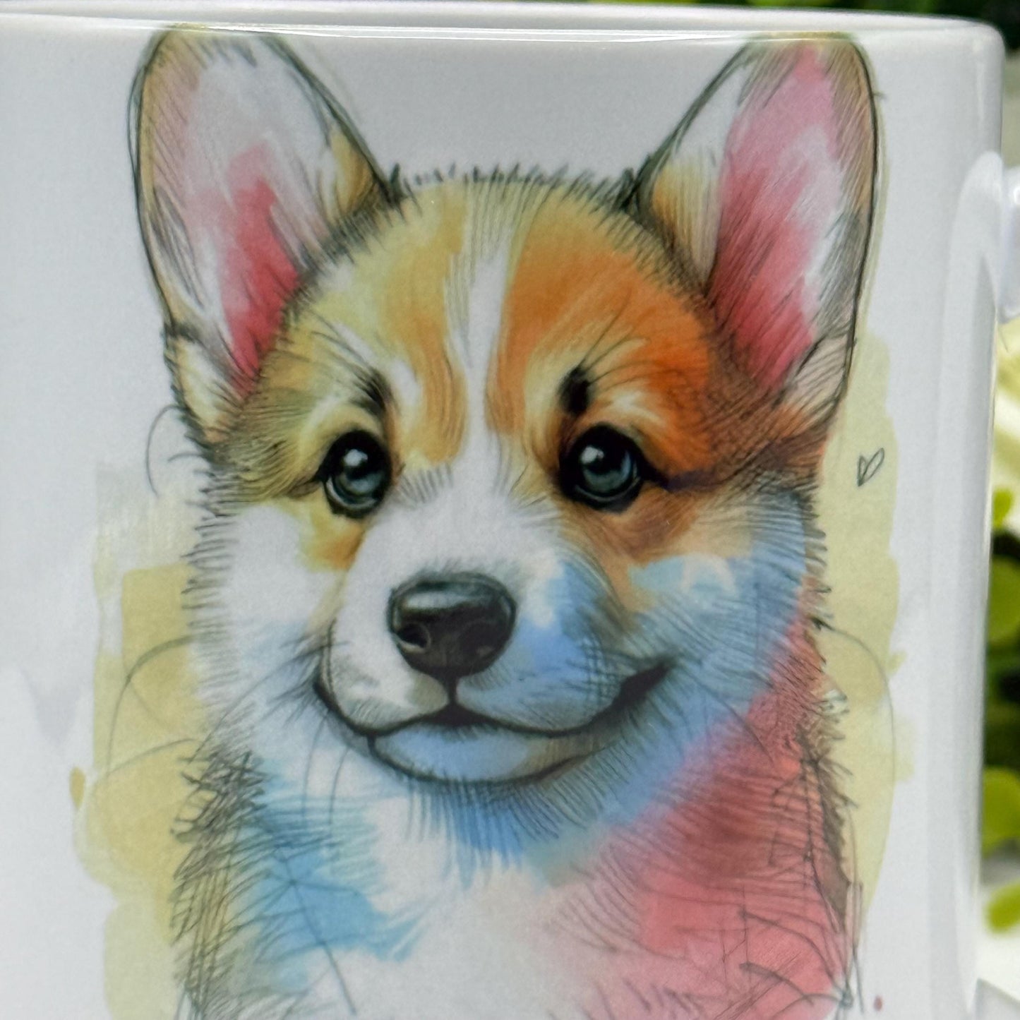 Corgi Watercolour Ceramic 11oz Mug: Handmade Dog Lover Gift