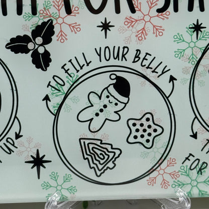 Treats For Santa Glass Chopping Board 8inch x 11inch