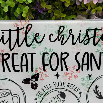 Christmas Treat For Santa Glass Chopping Board 8inch x 11inch