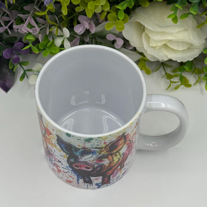 Pig Colourful 11oz Ceramic Mug