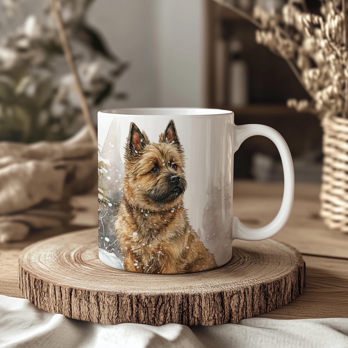 Norwich Terrier Winter Snow 11oz Ceramic Mug