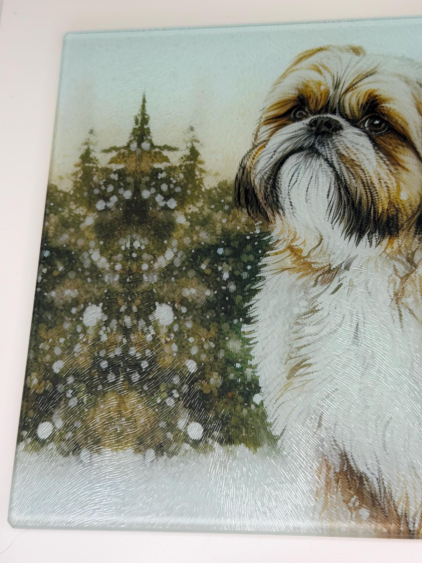 Shih Tzu 8inch x 11inch Glass Chopping Board