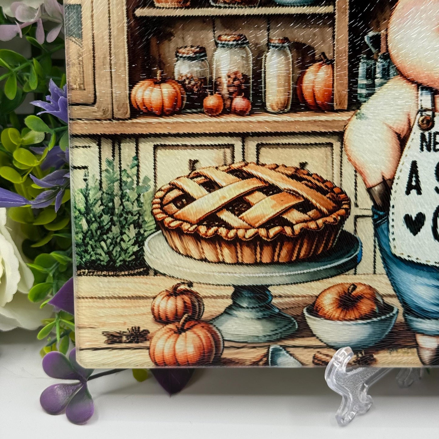 Skinny Cook Humour 8inchx11inch Glass Chopping Board