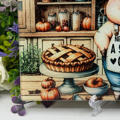 Skinny Cook Humour 8inchx11inch Glass Chopping Board
