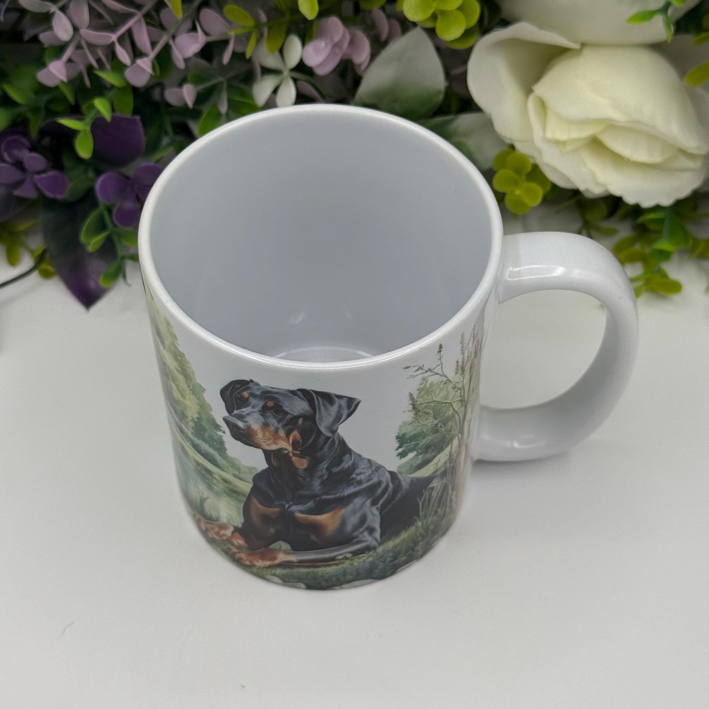 Doberman Lake Ceramic 11oz Mug: Handmade Coffee Gift for Pet Lovers
