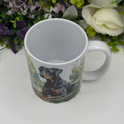 Doberman Lake Ceramic 11oz Mug: Handmade Coffee Gift for Pet Lovers