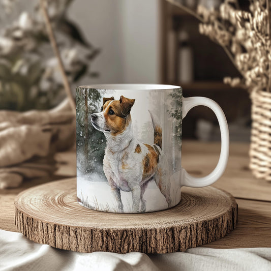 Jack Russell Terrier Winter Forest 11oz Ceramic Coffee Mug