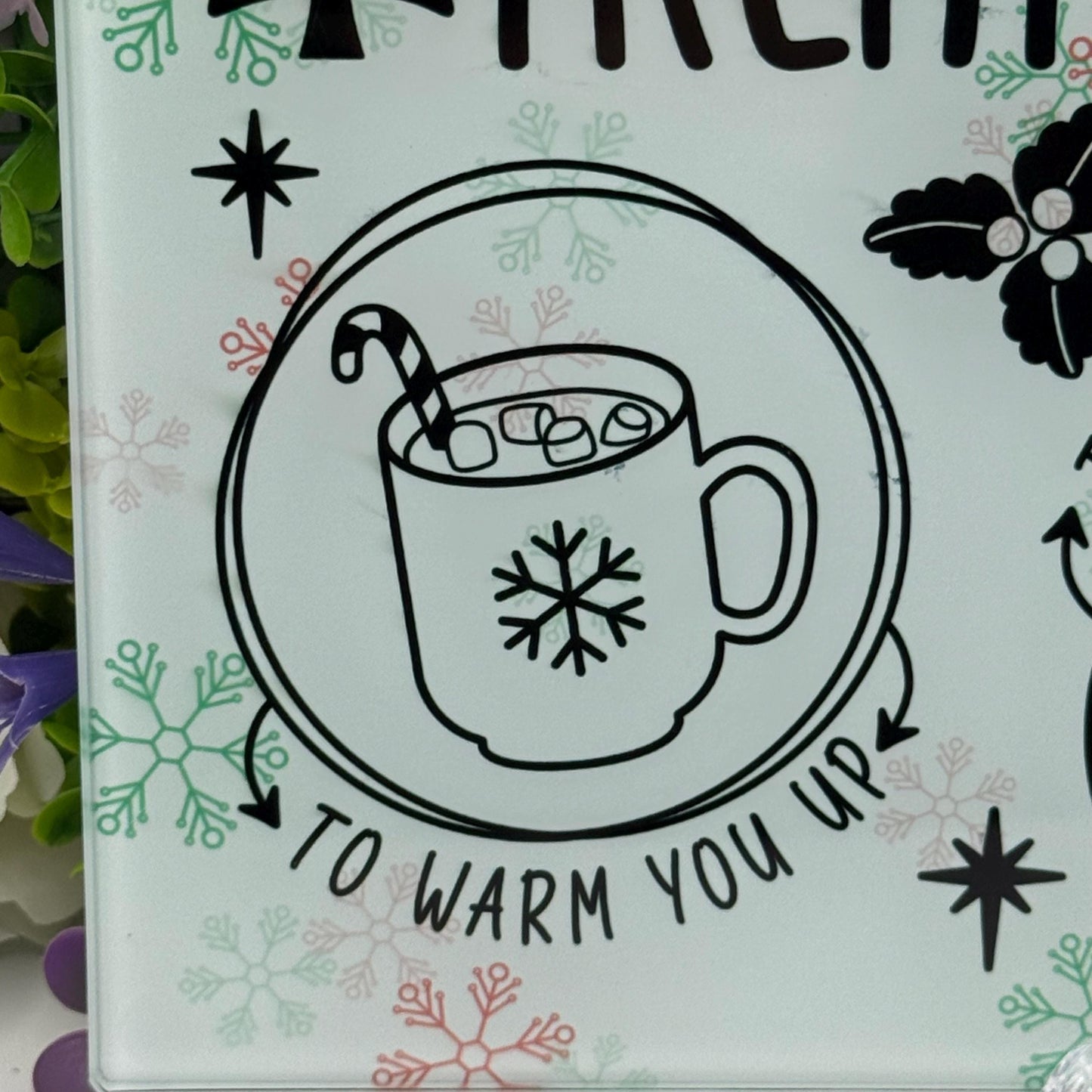 Christmas Treat For Santa Glass Chopping Board 8inch x 11inch