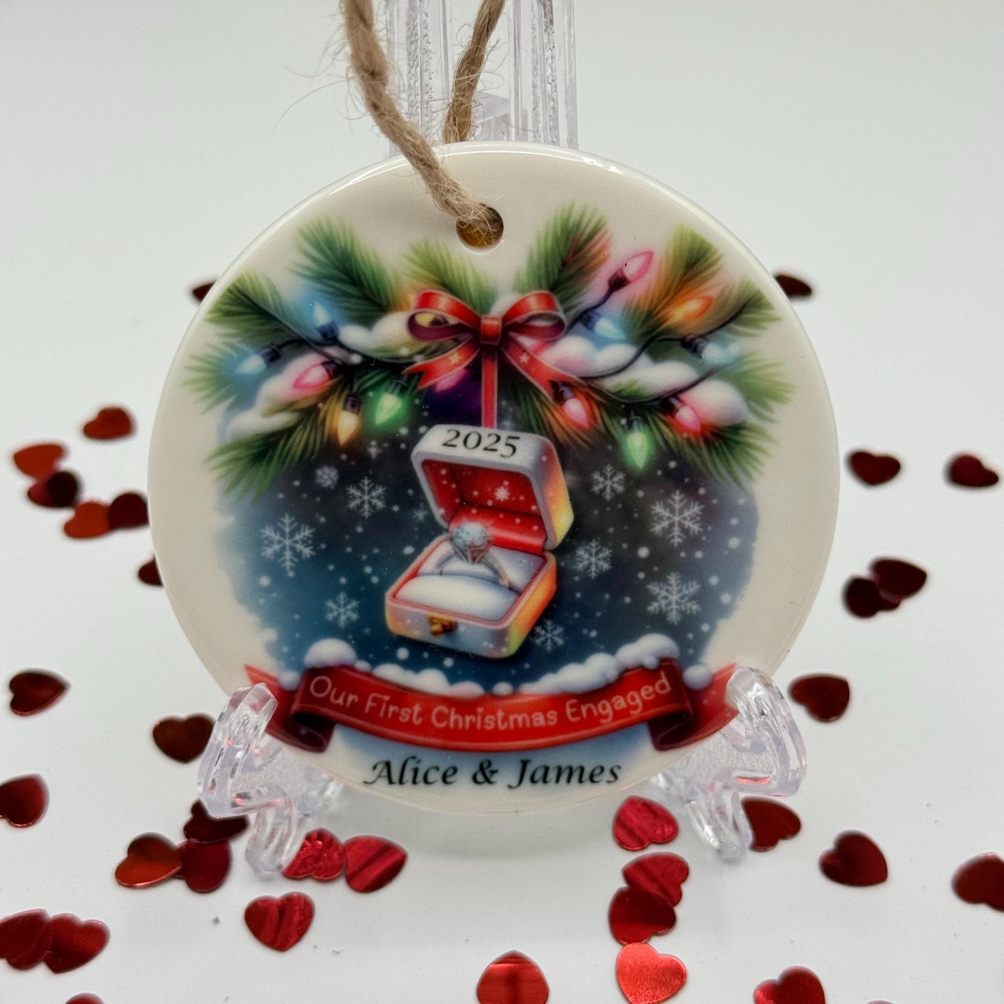 Our First Christmas Engaged 2026 Ceramic Ornament - Tree Decoration - Memorabilia Gifts