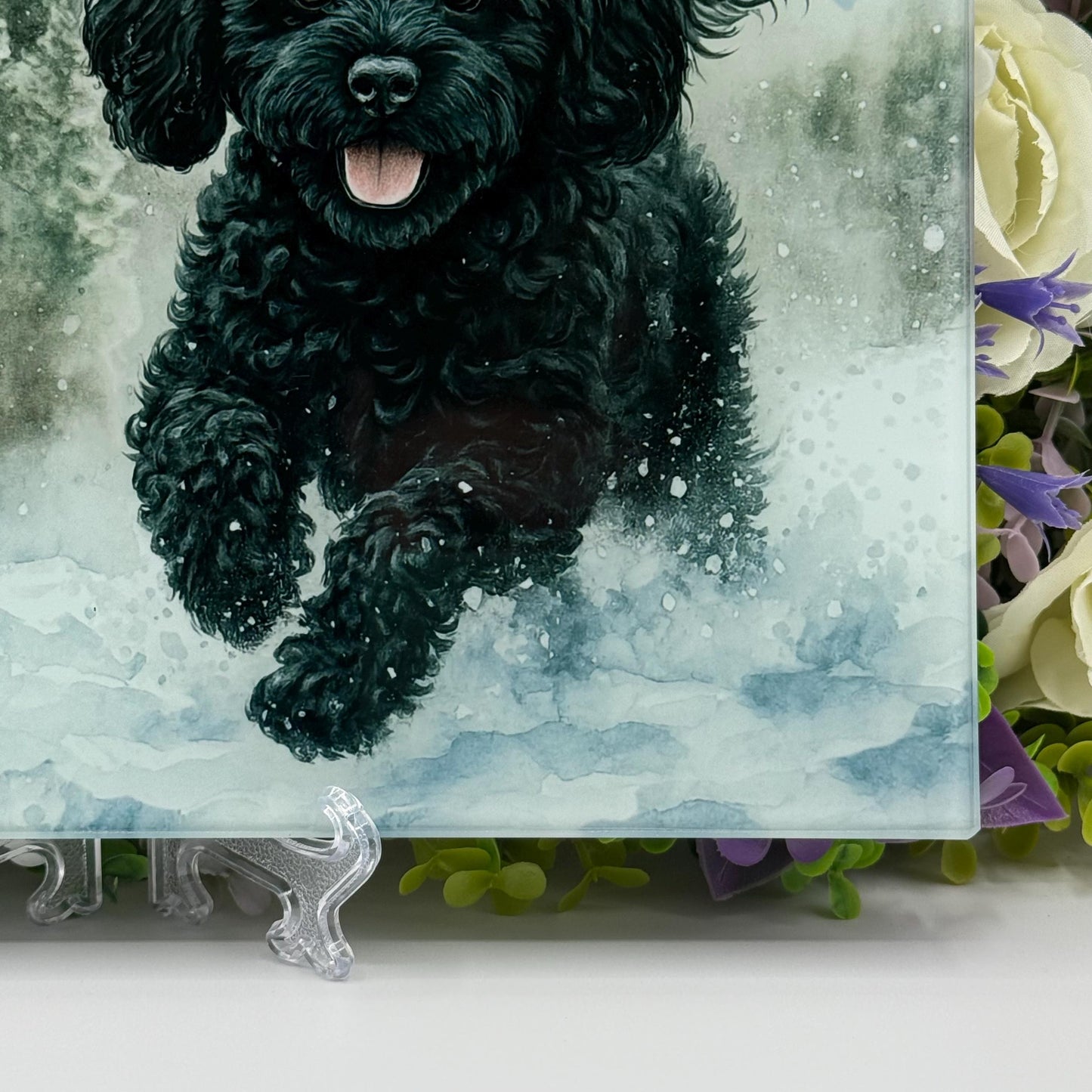 Cavapoo 8inch x 11inch Glass Chopping Board
