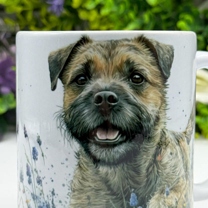 Border Terrier Wildflower Floral Ceramic 11oz Dog Mug