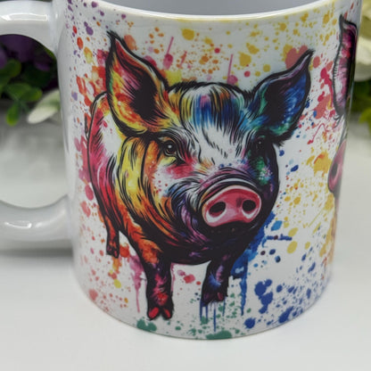 Pig Colourful 11oz Ceramic Mug