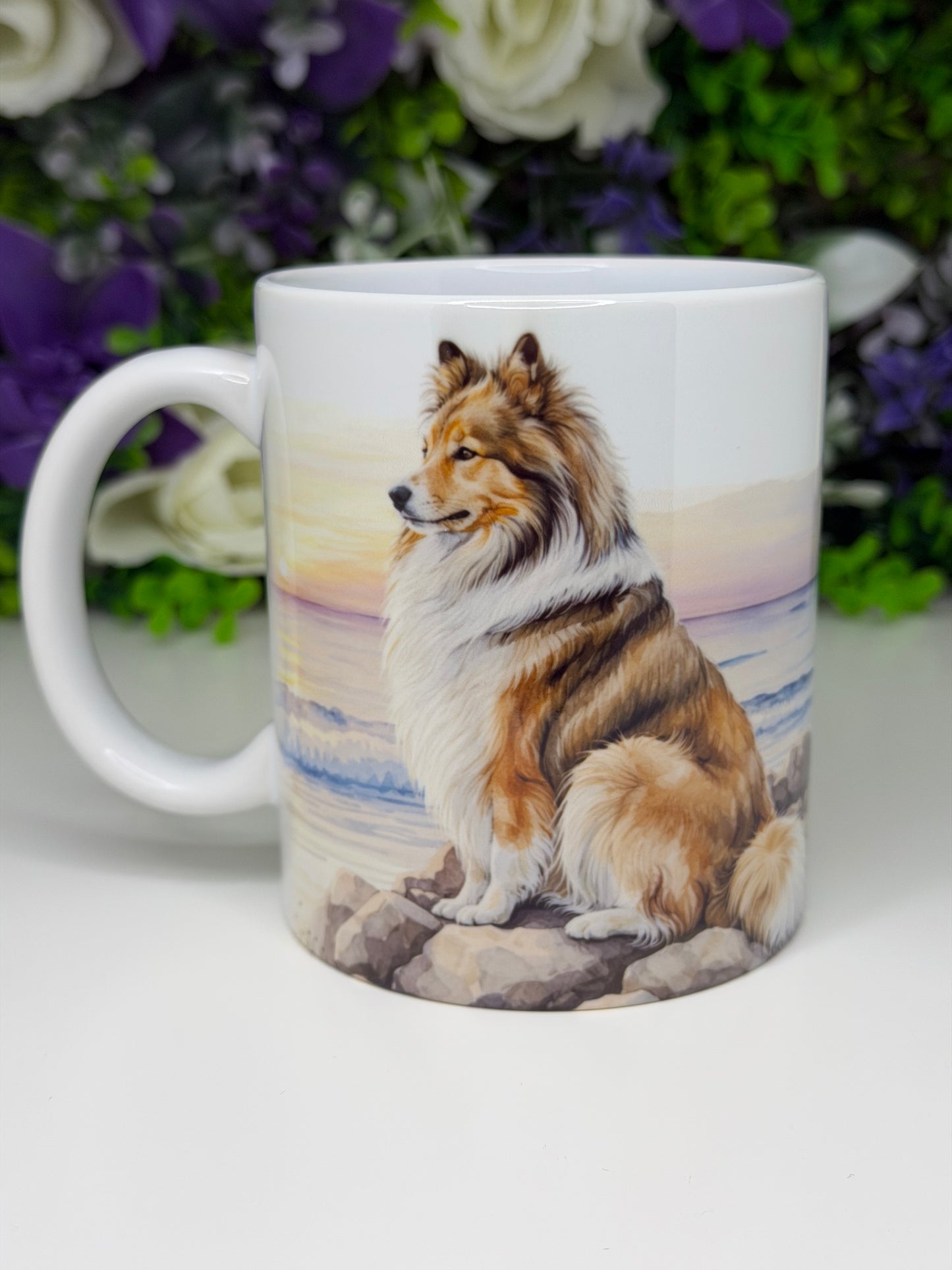 Shetland Sheepdog/Sheltie Mug: Handmade Ceramic Coffee Cup, Pet Lover Gift