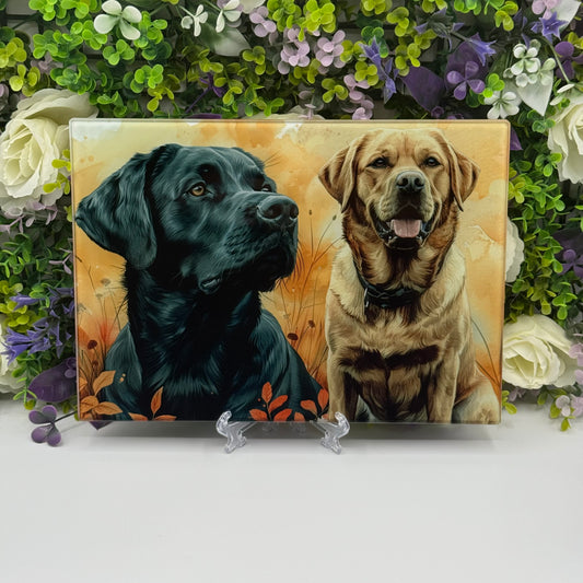 Labrador Glass Chopping Board - Worktop Saver