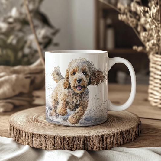 Cockapoo Beach Ceramic 11oz Mug: Unique Dog Lover Gift