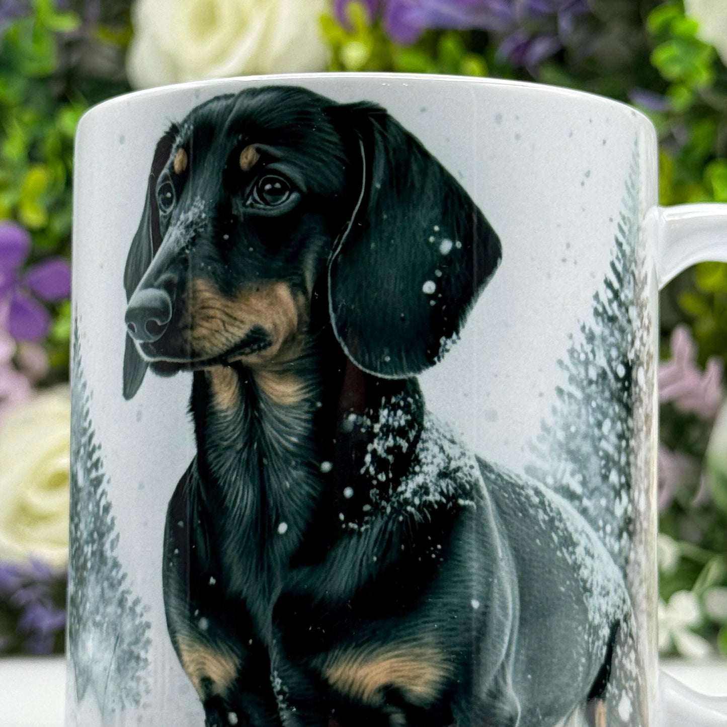 Dachshund Winter Snow 11oz Ceramic Dog Mug