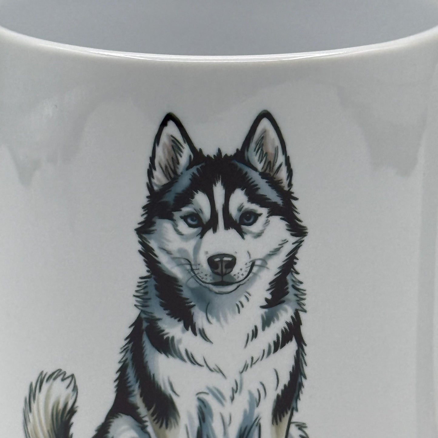 Husky Ceramic 11oz Dog Mug: Handmade Coffee Gift for Pet Lovers