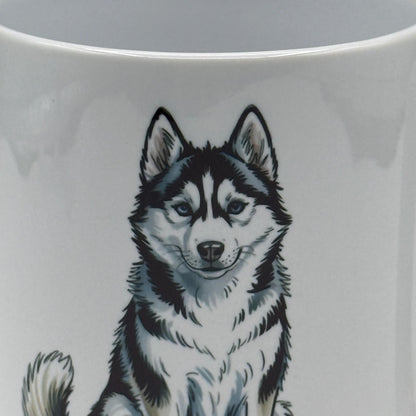 Husky Ceramic 11oz Dog Mug: Handmade Coffee Gift for Pet Lovers