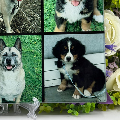 Custom Photo Collage 8inch x 11inch Glass Chopping Board