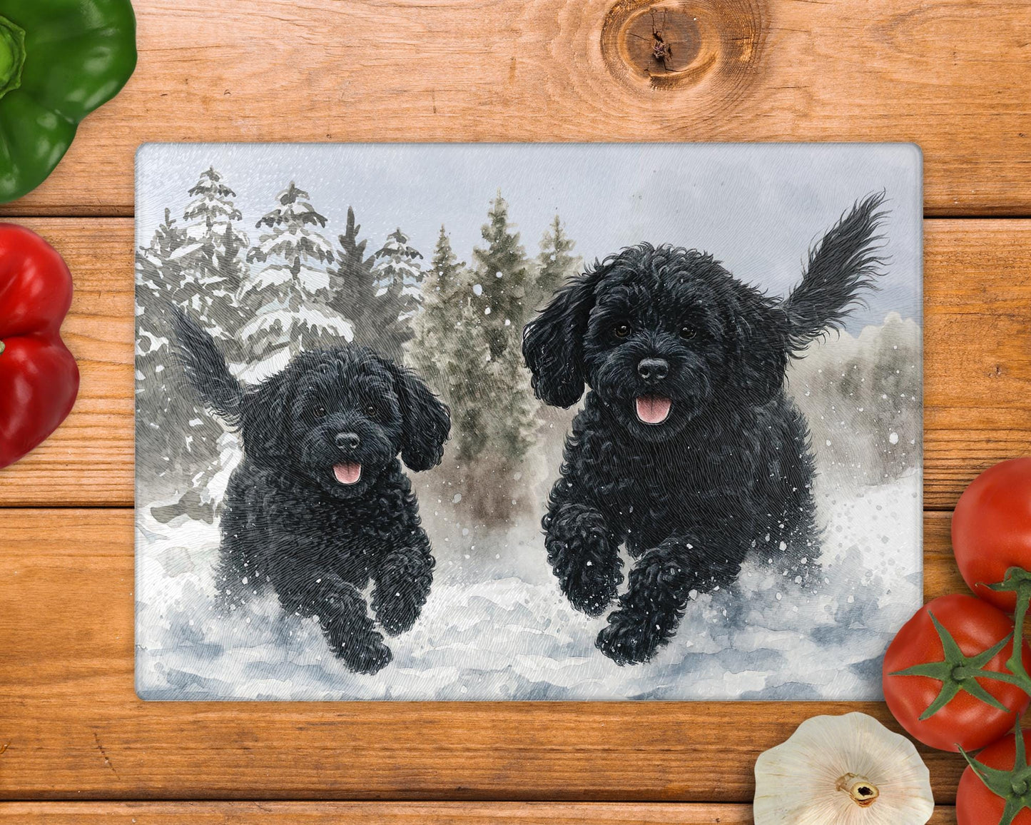 Cavapoo 8inch x 11inch Glass Chopping Board