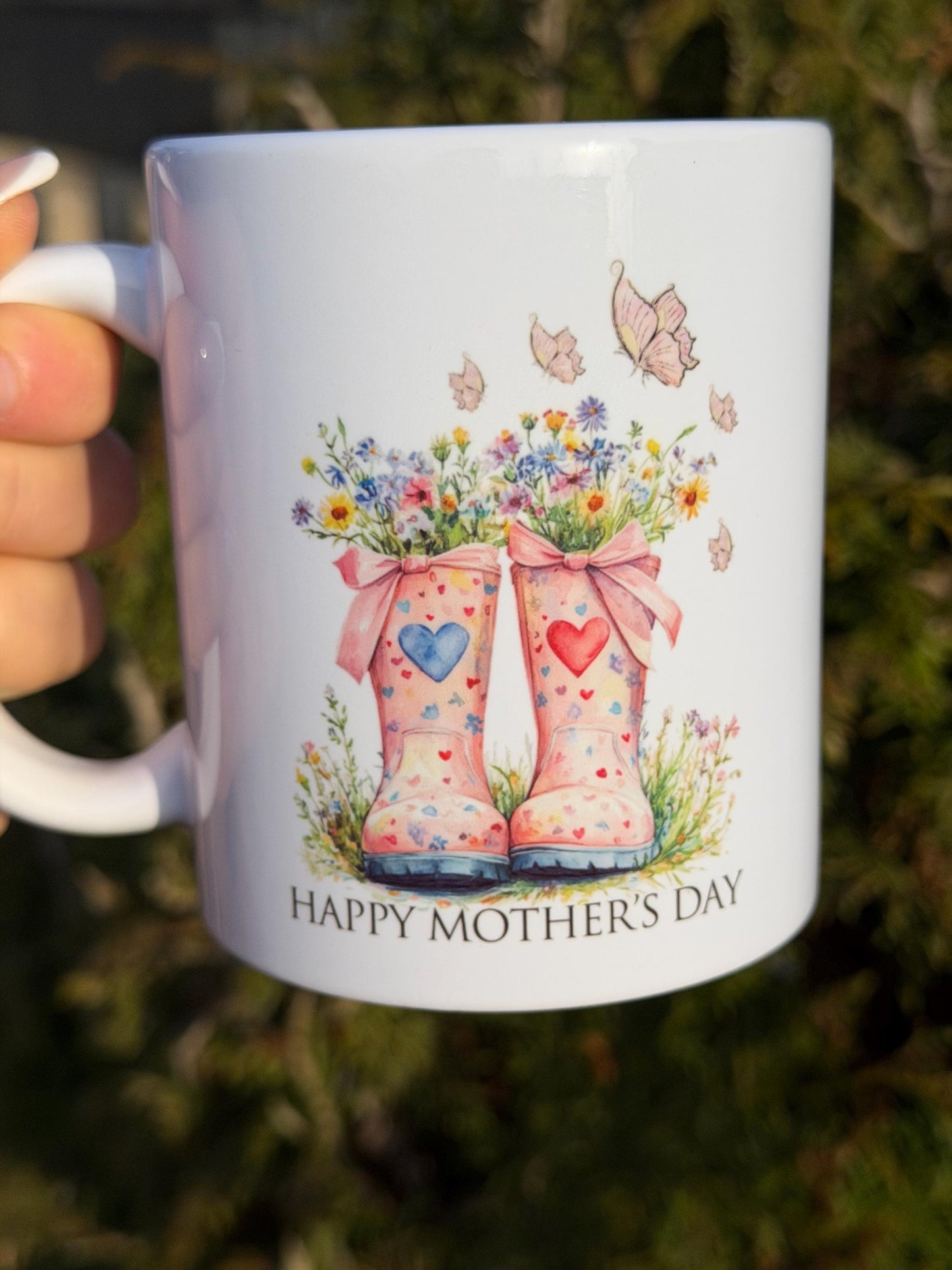 Mother's Day Floral Wellies 11oz Mug
