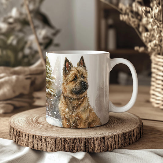 Cairn Terrier Winter 11oz Ceramic Dog Mug: Gift for Pet Lovers