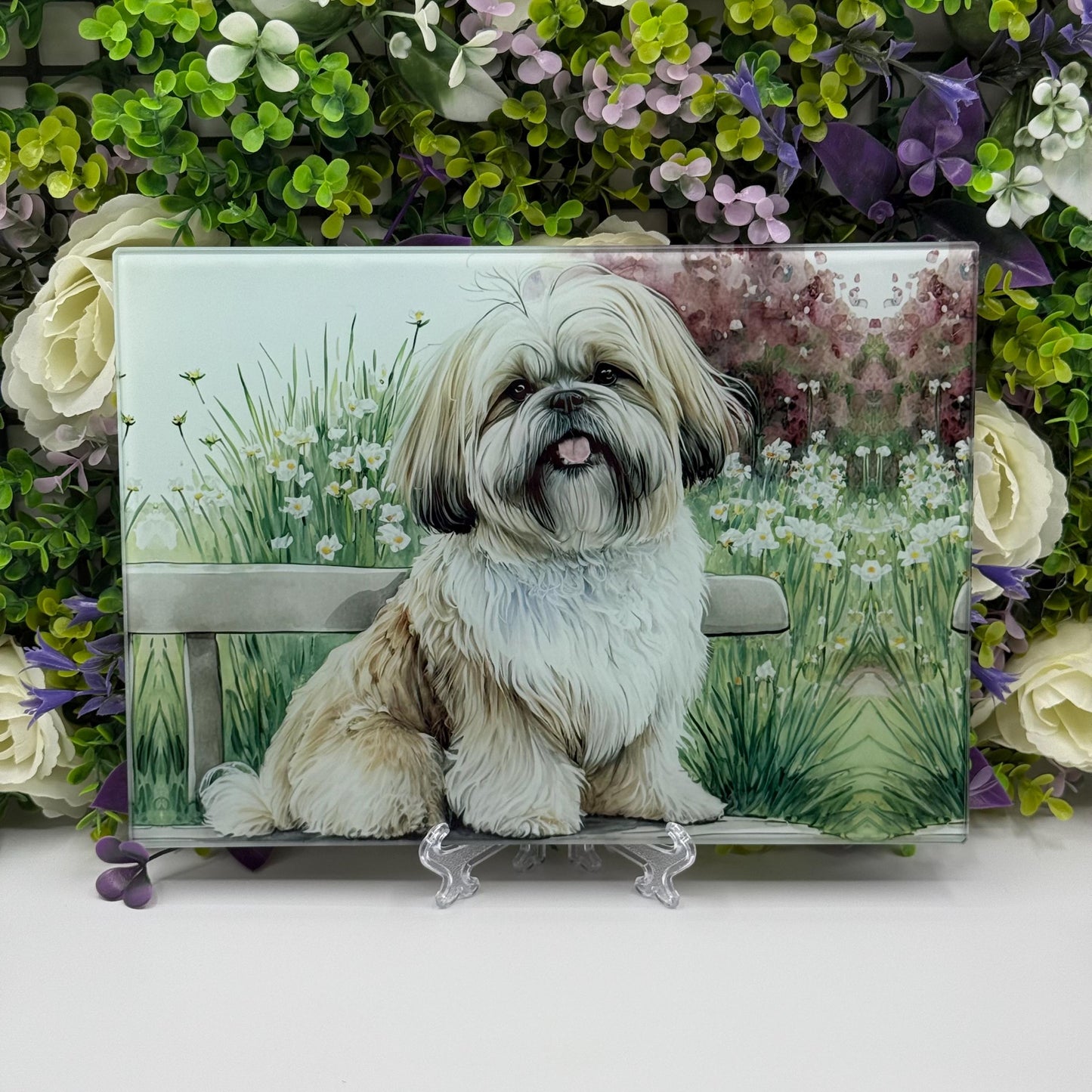 Shih Tzu 8inch x 11inch Glass Chopping Board