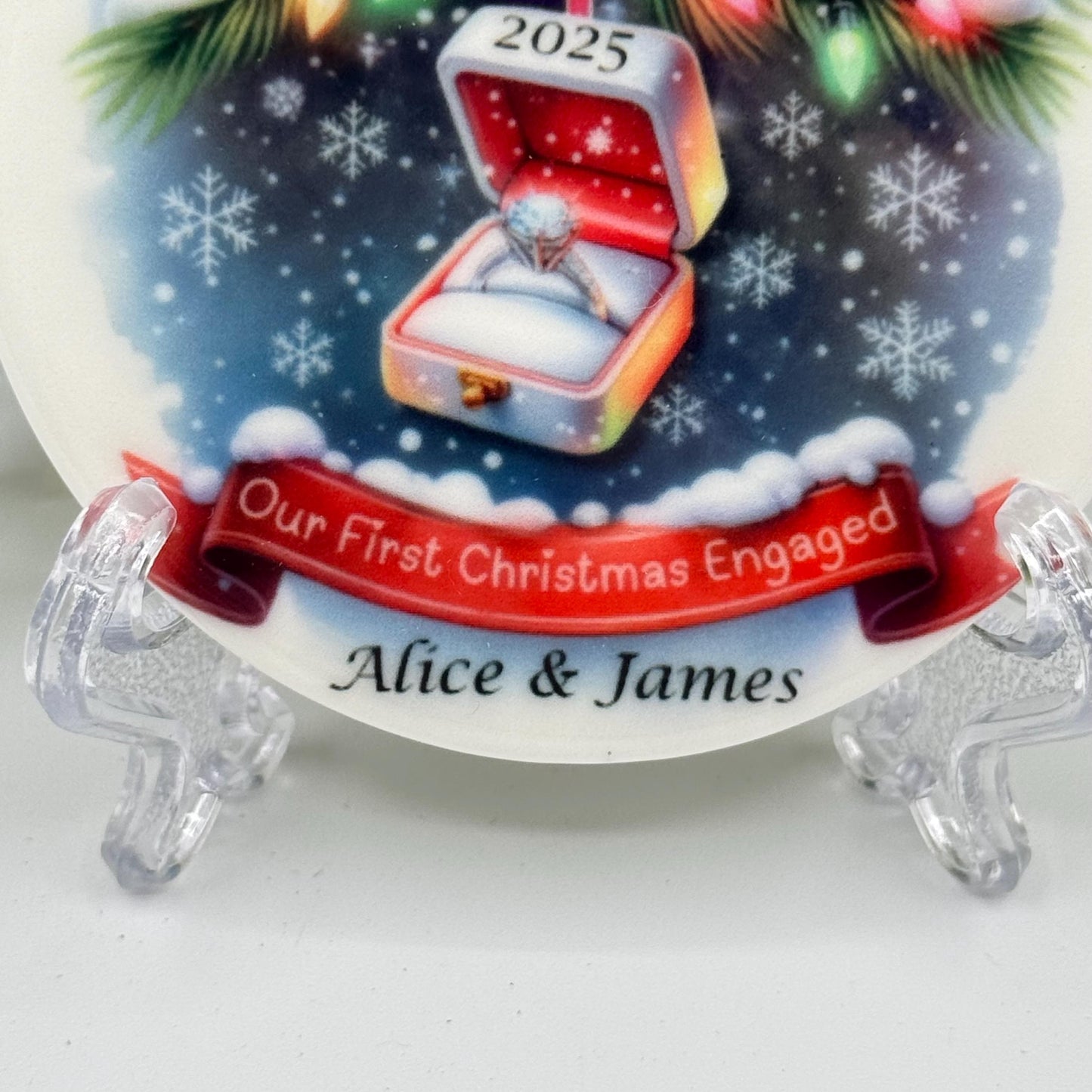 Our First Christmas Engaged 2026 Ceramic Ornament - Tree Decoration - Memorabilia Gifts