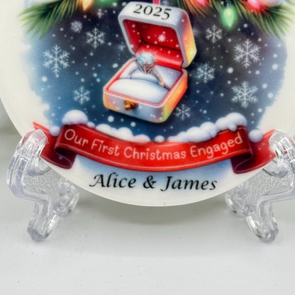 Our First Christmas Engaged 2026 Ceramic Ornament - Tree Decoration - Memorabilia Gifts