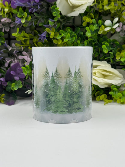 Bernese Mountain Dog Winter Forest 11oz Ceramic Mug: Handmade Pet Lover Gift