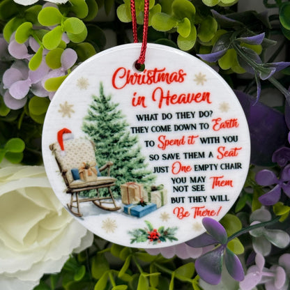 Christmas In Heaven Memorial Ceramic Ornament - Tree Decoration - Memorabilia Gifts