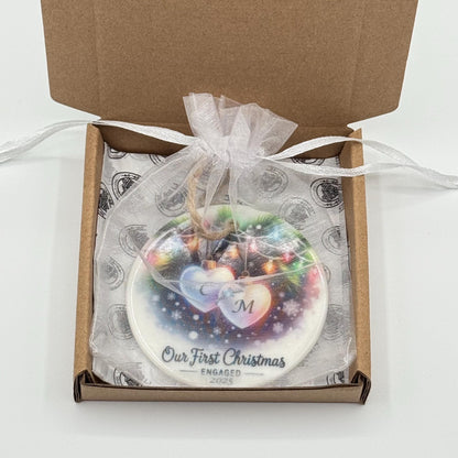 Our First Christmas Engaged 2026 Ceramic Ornament - Tree Decoration - Memorabilia Gifts