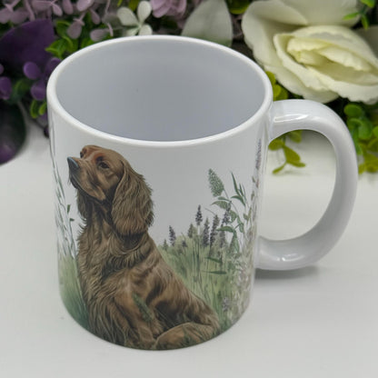 Irish Setter Floral Grass 11oz Dog Mug: Handmade Ceramic Coffee Cup