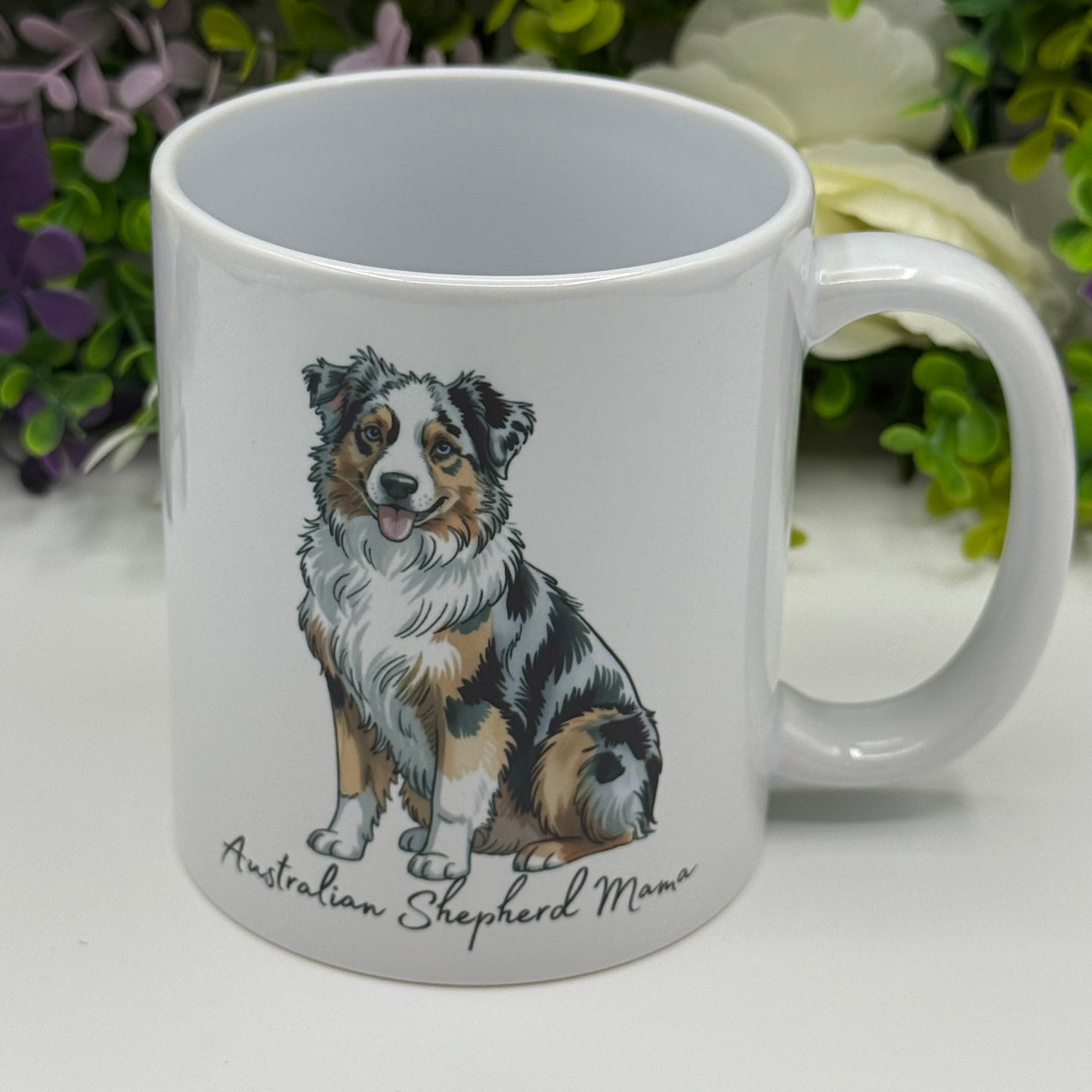 Australian Shepherd Dog Ceramic 11oz Mug: Handmade Dog Lover Gift