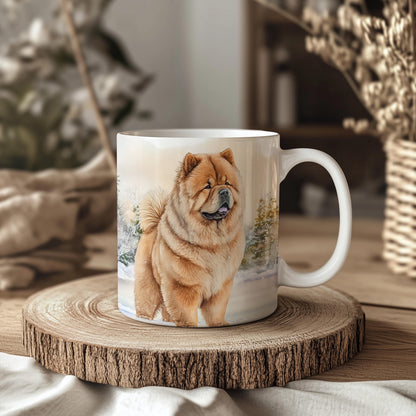 Chow Chow Winter 11oz Ceramic Dog Mug: Unique Pet Lover Gift